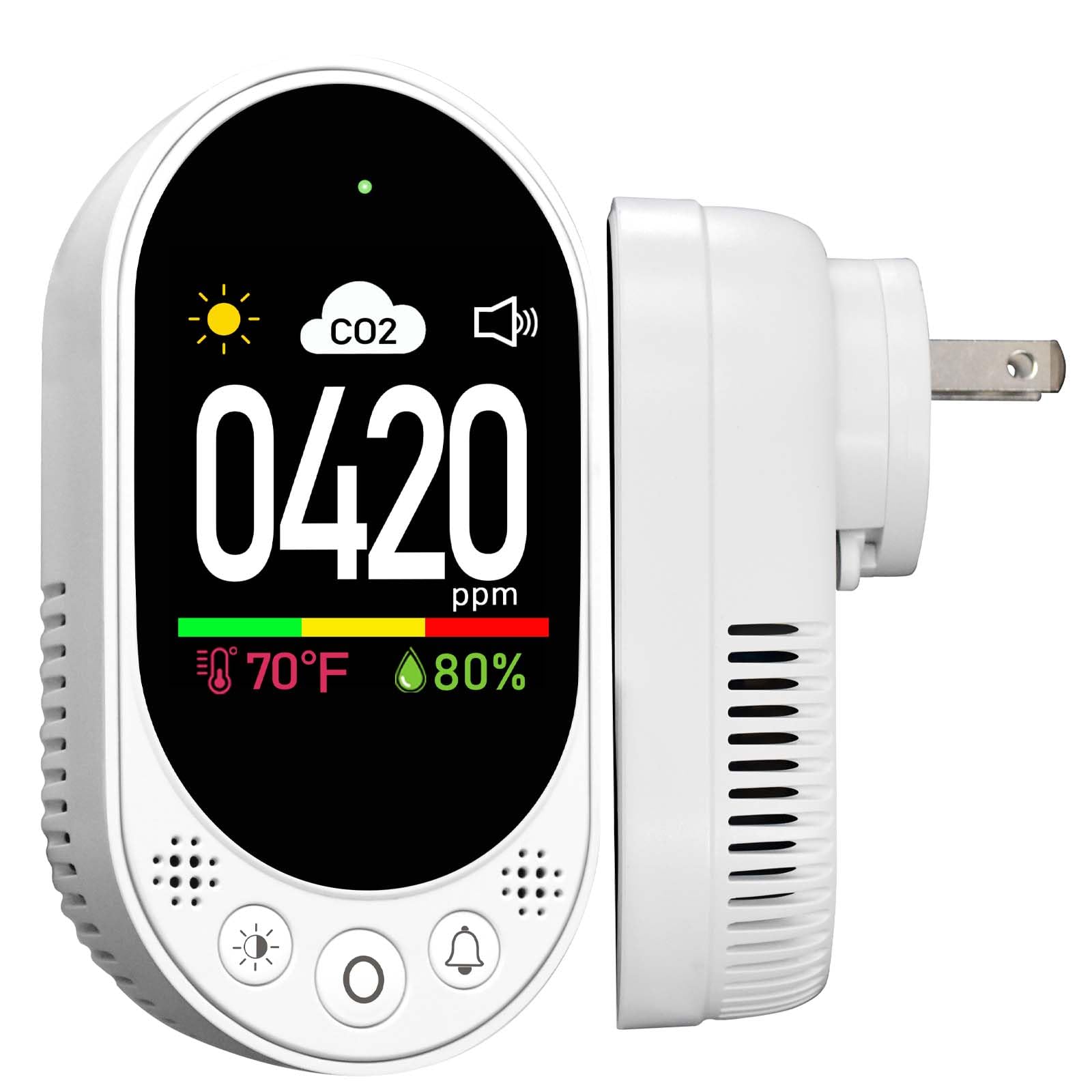 

VETOUCH Portable Carbon Dioxide Carbon Dioxide Handy Air Quality Monitoring Checks Carbon Dioxide Humidity in the and Gets Timely Knowledge of белый