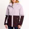 Women Solid Stripe Rain Jacket Outdoor Plus Waterproof Hooded Raincoat Windproof