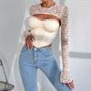 Nuovi Set di Lingerie Sexy alla Moda Pizzo Orecchio Top Set da 2 Pezzi Corsetto