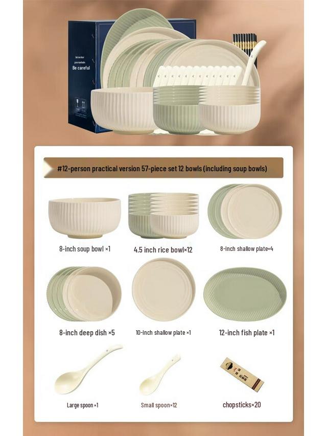 Kangmo Light Luxury 57-Piece Dinnerware Set