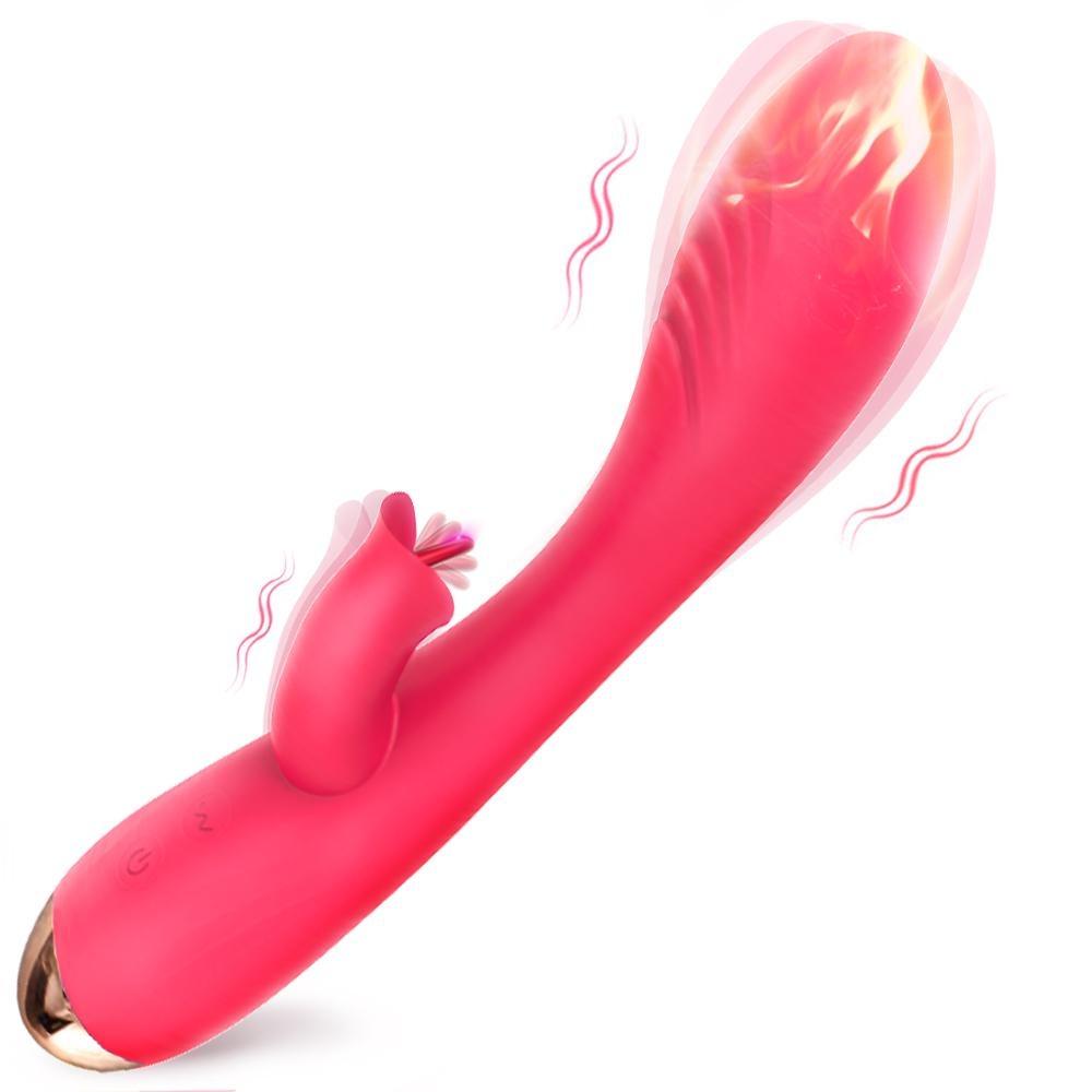 G Spot Couple Vibrator with Heating Function for Clitoris G-spot Stimulation APP Remote Control Vibrator Dildo with 10 Vibrating for Women Couple