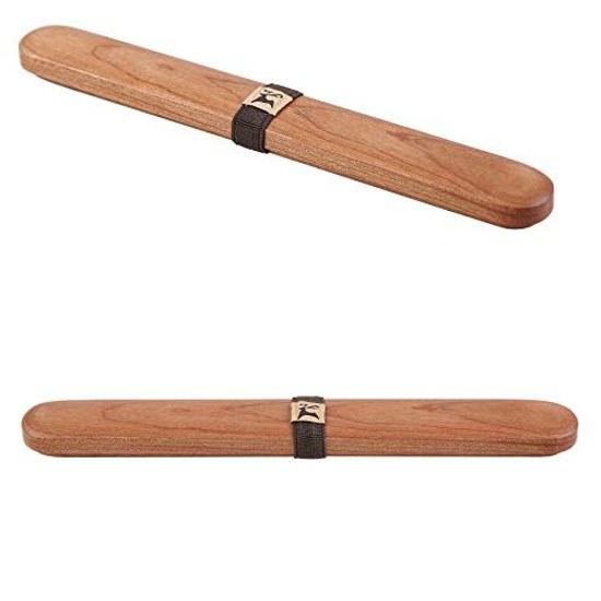 Natural Wood Chopsticks Japanese Style Chopstick Box Set Wooden Antibacterial Bento Dining Use Chinese Cuisine Portable Cutlery (Cherry Wood)