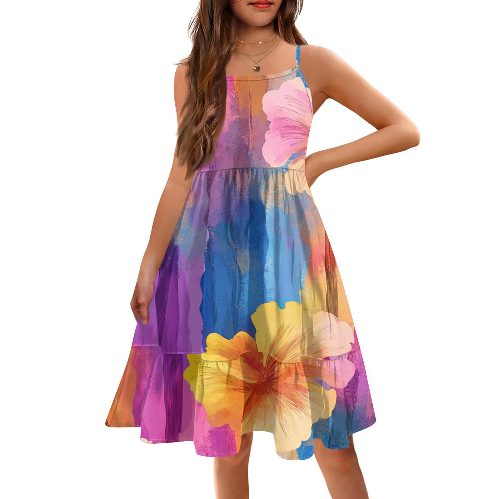 

Summer Children s Girls Sleeveless Cute Princess Casual Independence Day Dress 130