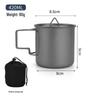 TA1 Titanium Outdoor Mug with Folding Handle - Portable Single-Layer Water, Coffee, and Tea Cup for Camping and Picnics