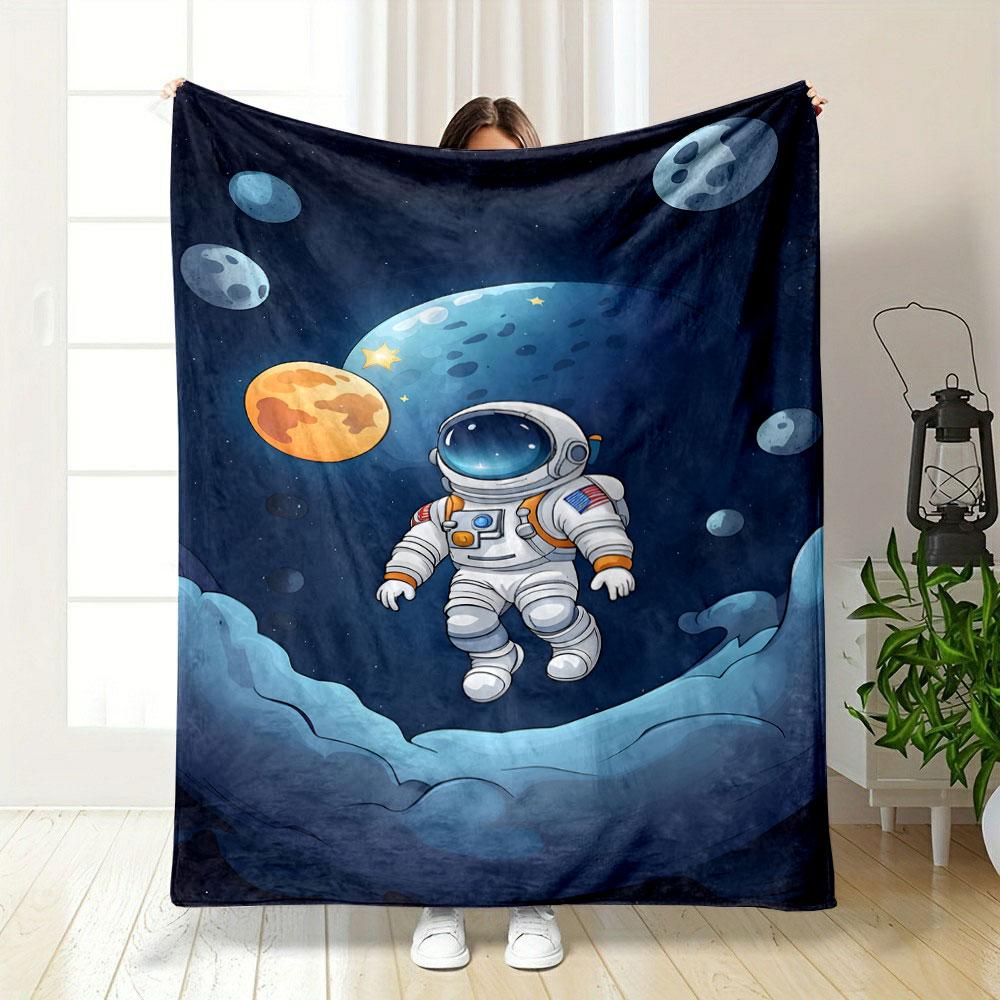 Astronaut Floating In Space Scene Print Blanket Soft and Cozy Perfect for the Living Room Bed Sofa or a Nap,gift