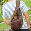 European and American Retro Fashion Trend Canvas Diagonal Chest Bag Crescent Multifunctional Men's Messenger Bag