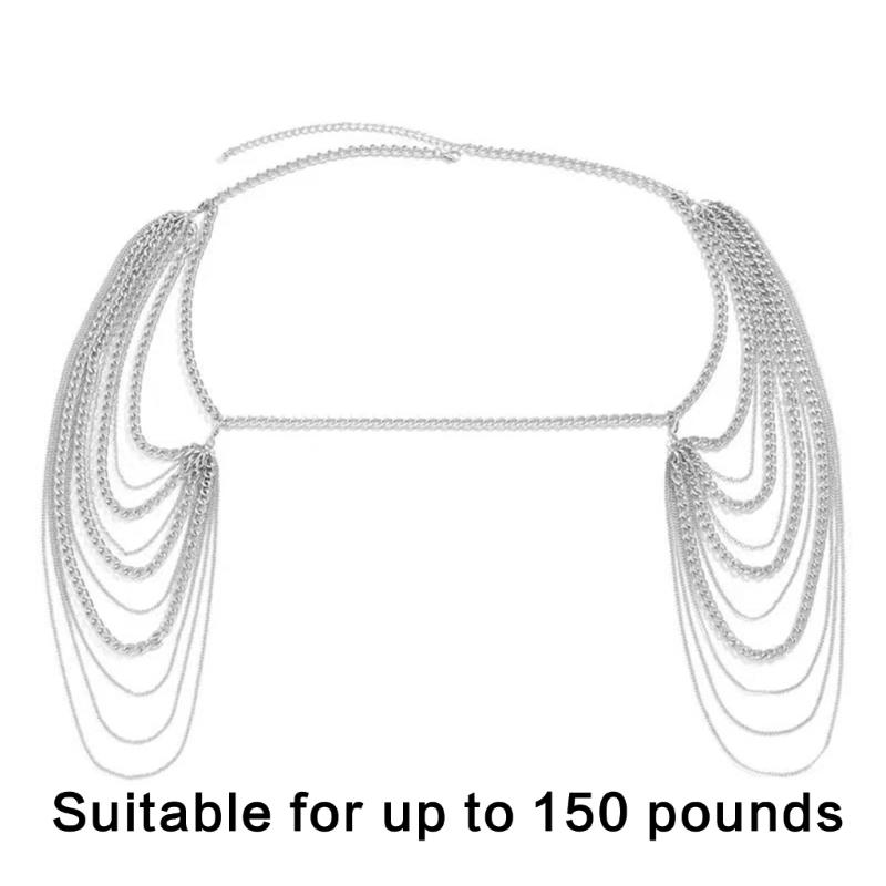 Einzigartige Kreuzkragen-Halskette Luxuriöse Körperkette mit Quasten Schmuck Idol Kostüm Modern Schichtweise für Idol Tänzer