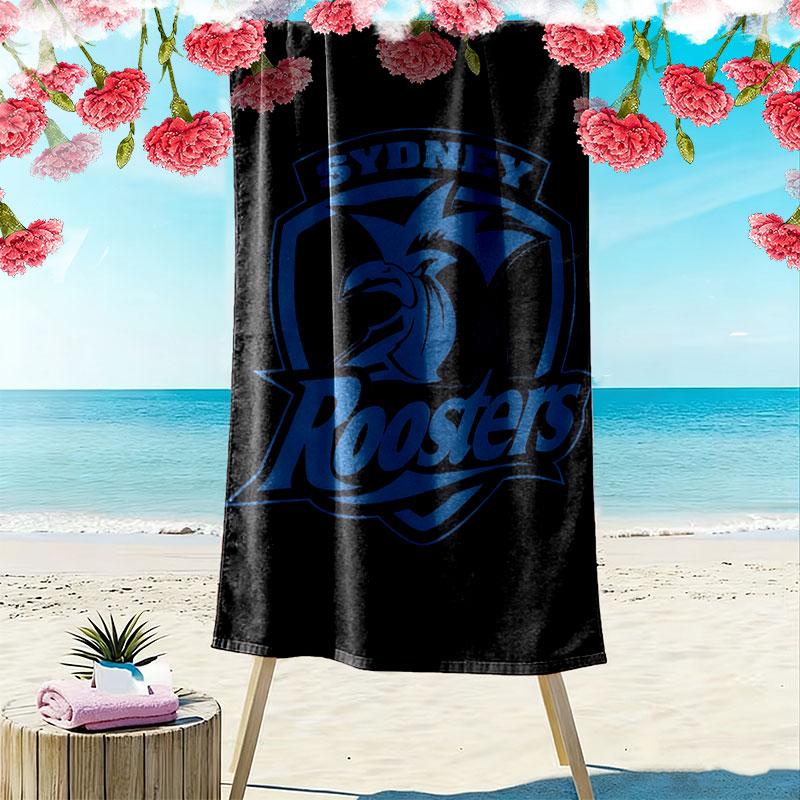 Sydney Roosters Fight Print Beach Towel, Large Soft Quick Dry Towel for Beach Camping Swimming