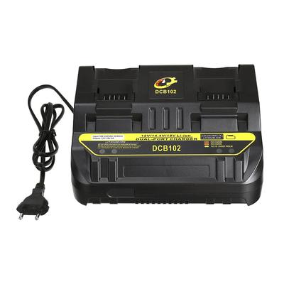 PowerMax DCB102 DualCharge Pro - Dual Battery Charger for DeWalt 10.8V-20V | 2xUSB 5V | Replacement | Compatible with DCB120, DCB204, DCB182