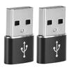 2PCS Aluminium Alloy TypeC to USB Adapter for Charging Synchronization Data Transmission(Red )