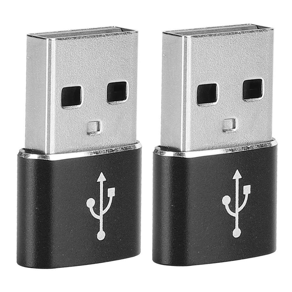 2PCS Aluminium Alloy TypeC to USB Adapter for Charging Synchronization Data Transmission(Red )