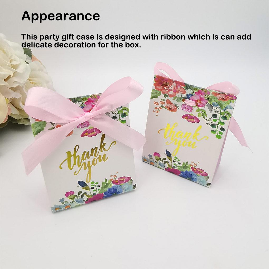 50 Pieces/Set Wedding Favors Candy Box with Ribbon Fashion Style Party Gift Boxes Pie Storage Birthday Ceremony