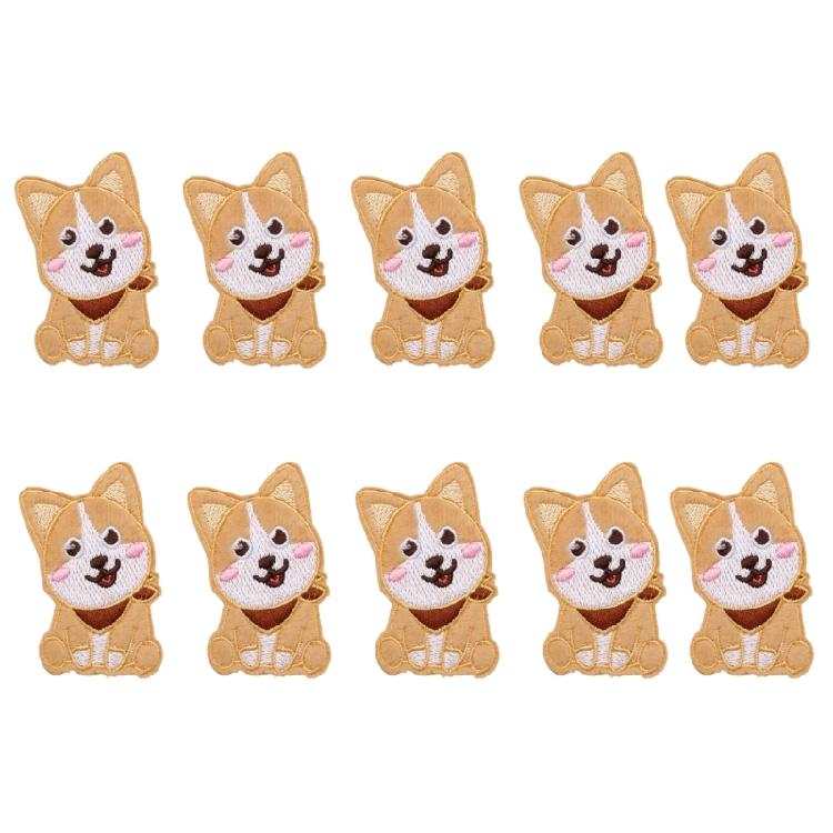 10Pcs Dog Embroidered Iron On Patches Adhesive Embroidery Applique For Jackets Backpacks Dress Hat Clothing Decoration