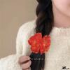 Simulated Poppy Flower Hair BandsPoppy Hair Ties Light Yellow Flower Hair Ties Female Side Braids