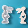 Easter Rabbit Silicone Mold 3D Heart Rabbit Candle Mold DIY Aromatherapy Candle Making Tool Resins Gypsum Mold Birthday