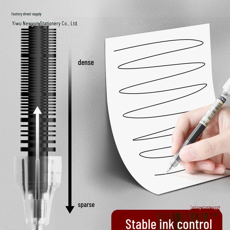 Quick-Dry Black 0.5 Gel Pen - Rollerball & Brush Tip for Exams and Schoolwork