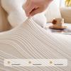 Elastischer Wellen-Jacquard-Sofabezug Gestreift Solider All-Inclusive-Staubschutz für Wohnzimmer Plüsch Anti-Katzenkratz-Sofaschutz