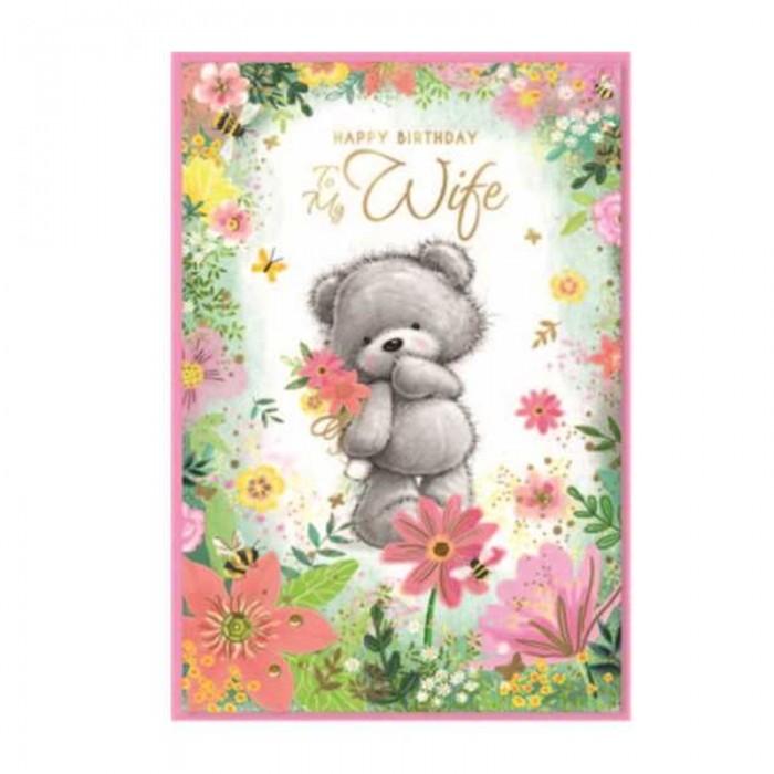 Simon Elvin Happy Birthday To My Wife Greetings Card (Pack of 6)