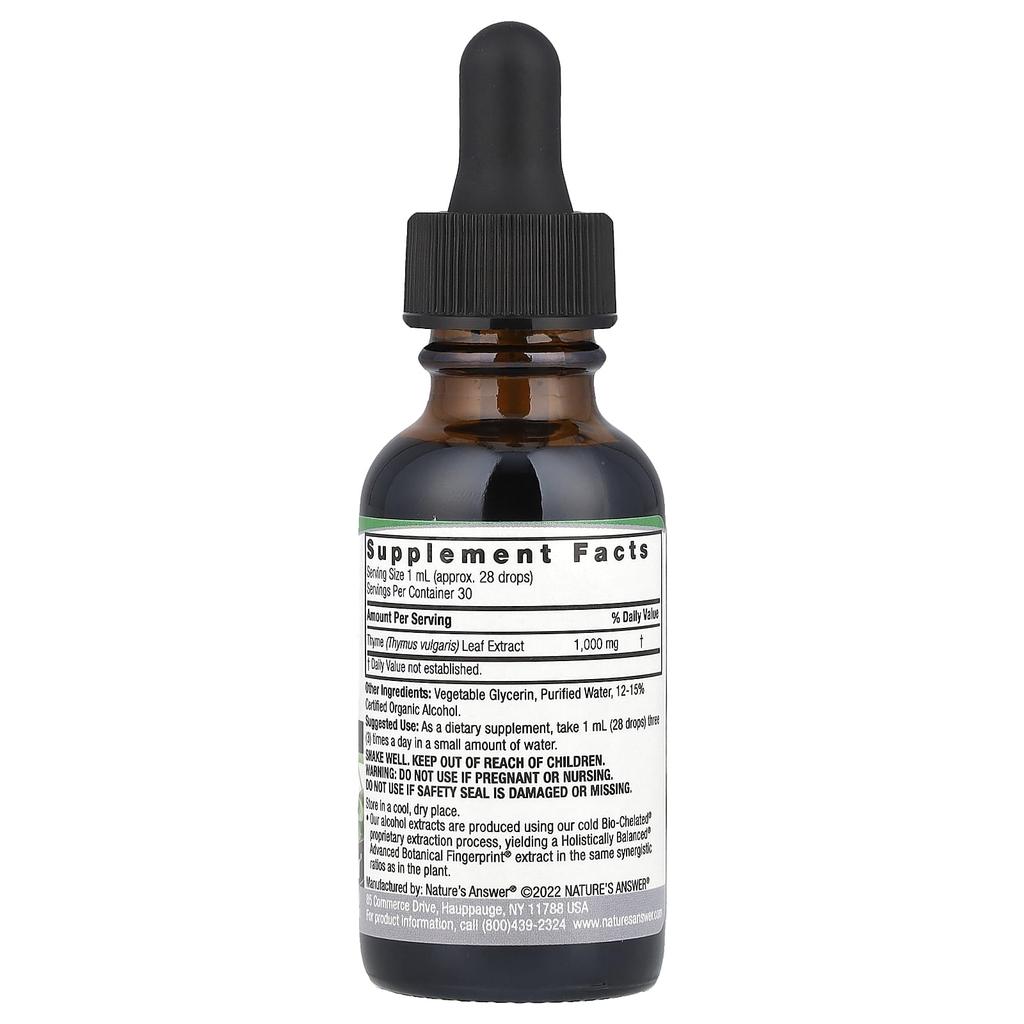 Nature'S Answer, Thyme Leaf Extract, 1,000Mg, 30Ml(1Fl Oz)