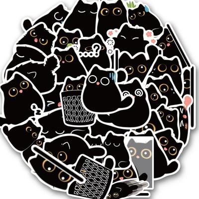 40 Stück Schwarze Katze Süße Aufkleber Vintage Für DIY Notizbuch Gitarre Scrapbooking Motorrad Gepäck Graffiti Aufkleber Geschenke Für Kinder