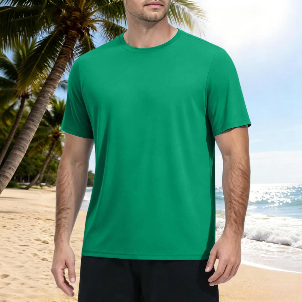 Men's Summer Quick Dry Short Sleeve T Shirt Lightweight Athletic Fitness Top for Outdoor Sports Hiking Running Gym