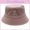Cartoon Skull Embroidered Fisherman Hat With Sun Protection For Casual Outdoor Wear