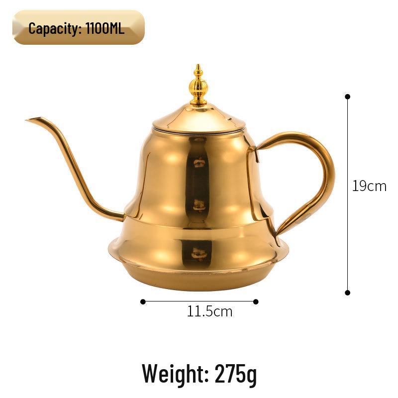 Korean Style Stainless Steel Teapot with Fine Spout and Filter - Large Capacity for Brewing Tea in Restaurants and Hotels