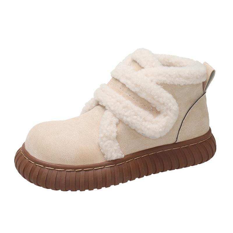 Fashion Aphixta New 4cm Chunky Heel Women Snow Boots Furry Winter Sneaker Shoes Short Plush Ladies Shoes Botas De Invierno Para Mujer