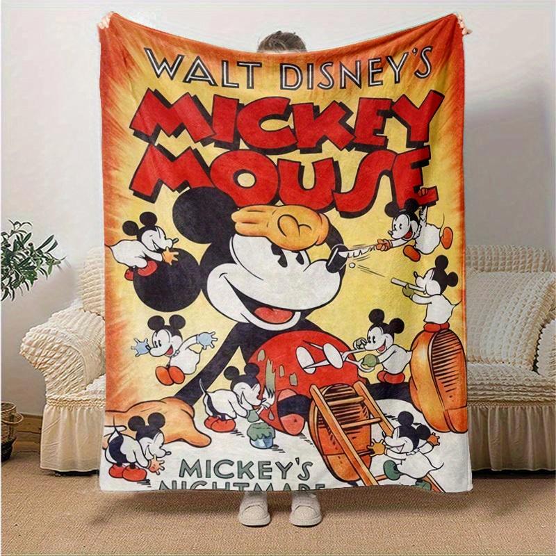 1pc Mickey's Nightmare Blanket Perfect for Home Decor, Couch Blanket, Outdoor, Gift Idea, Flannel Throw, Bedroom, Living Room, Travel, Camping
