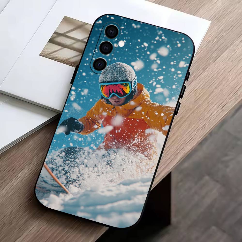 Snow Snowboard Ski -SS Phone Case For Samsung Galaxy A73,A72,A71,A70,A53,A52,A51,Others Soft Black Cover