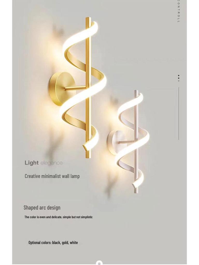 Modern Minimalist LED Spiral Wall Light - Warm Soft Bedroom Decor & Aisle Illumination