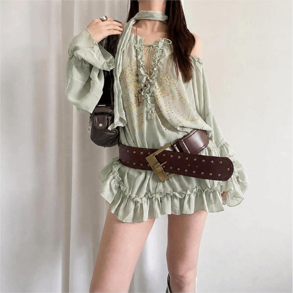 Heavy-Industrial Design Wide PU Leather Belt Plus Size Waist Cincher Belt  for Women