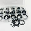 NBR Black O-Ring Assortment Kit 1 Box Of 225Pcs CS 1.5mm OD 6mm~30mm Nitrile Seals for Pumps/Valves Durable Mechanical Sealing