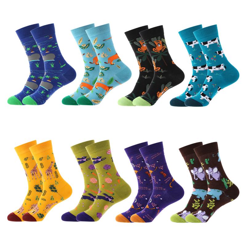 Cartoon Fruit Animal Cake Flower Mixed Colors, Pure Cotton, INS Fashion Brand, Net Red, Casual Fashion Socks for Men and Women