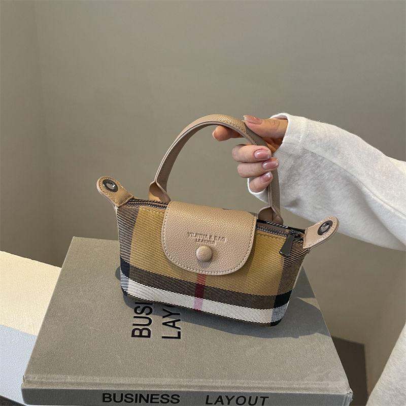 2024 Retro British Plaid Mini Crossbody Dumpling Bag
