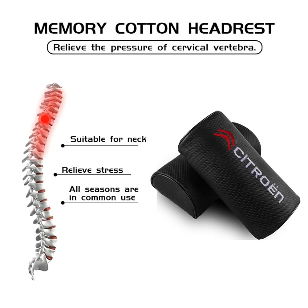 ATV4   1/2pcs Car Headrest Seat Head Neck Support Pillow Auto Accessories For Citroen Jumpy C3 C1 C4 C5x7 Berlingo VTS Aircross Picasso