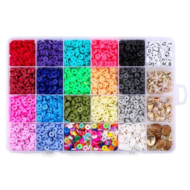 Direct Supply Of 24 Grid Soft Pottery Sheet Set, Soft Pottery Beaded Pcv Mixture, Clay Beads Diy Made Bracelet Necklace