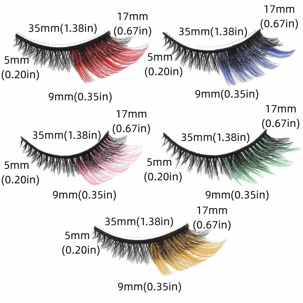 Soft Cat Eye False Eyelashes Fluffy Faux Mink Wispy Lashes Colored Anime Lashes Makeup