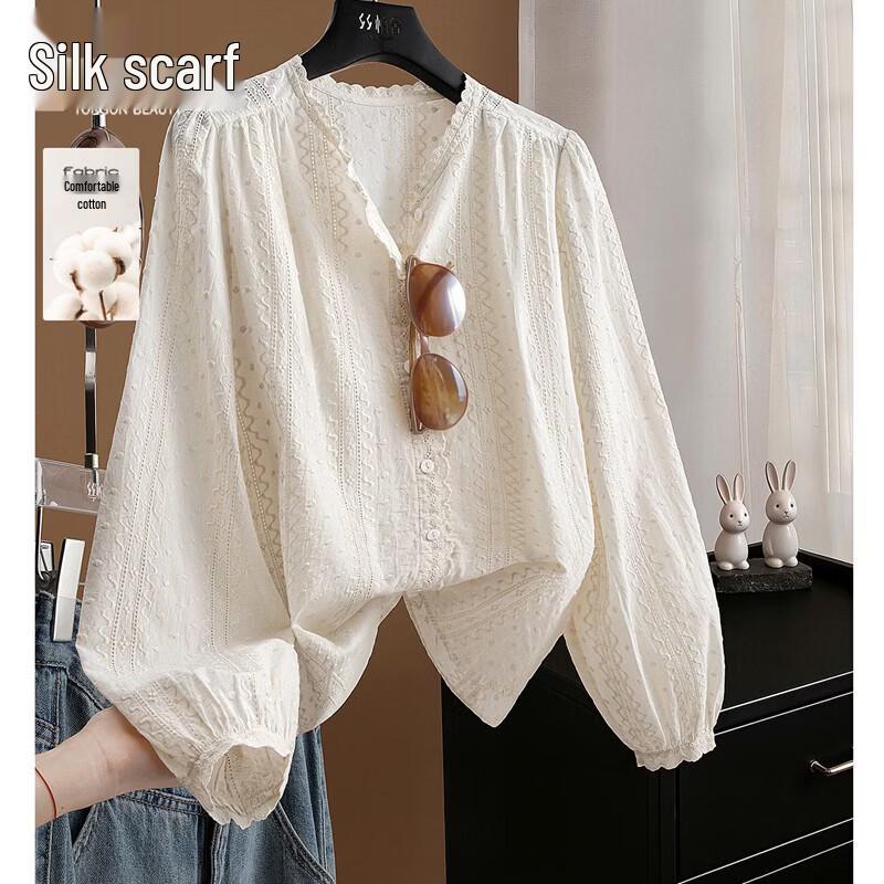 

Elegant Women s Solid Cotton Button-Up Blouse M