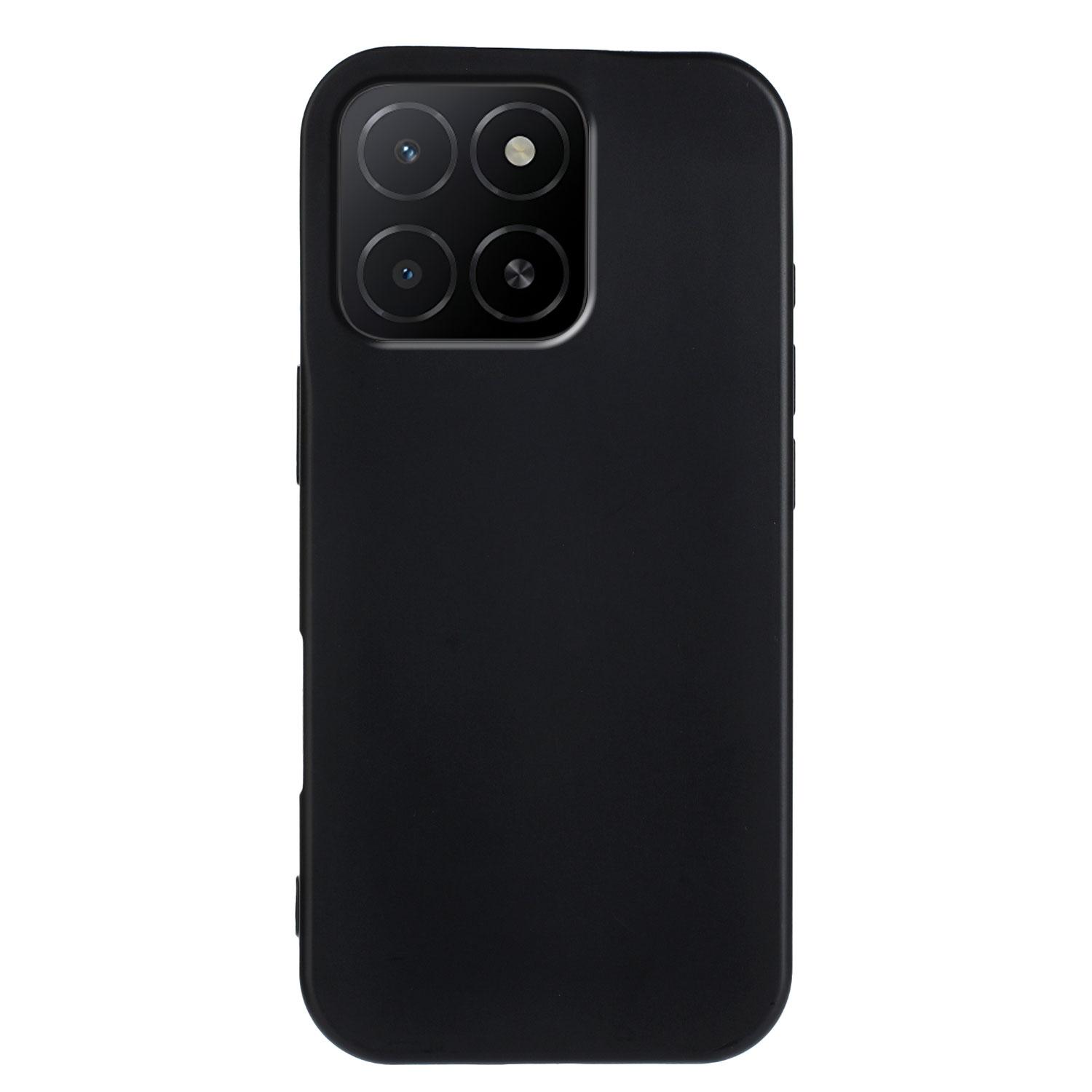 

For Honor X5b Plus/Honor X5b TPU Case Soft Matte Anti-fingerprint Phone Back Cover Black