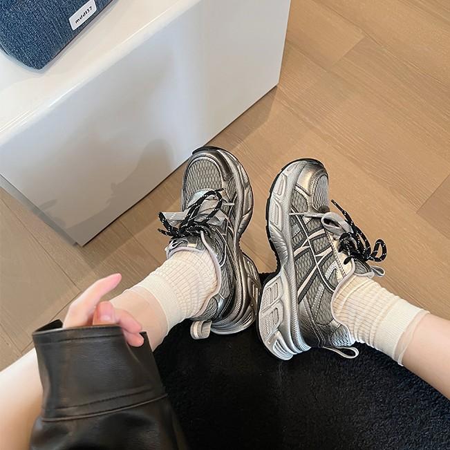 Bright Galaxy~ Korean version of niche delicate platform dad shoes women's 2025 new women's autumn breathable sports and leisure shoes