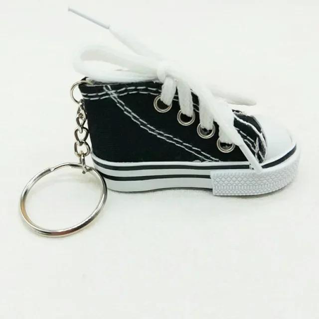 New Creative 3D Canvas Sneaker Tennis Shoe Keychain Cute Mini Sport Shoes Pendant Keyrings Car Simulation Trinket Bag Key Holder