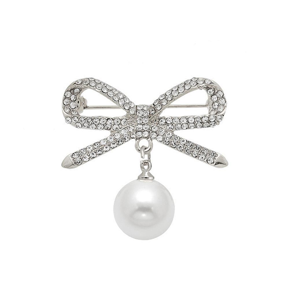 Fashion Imitation Pearl Pendant Brooches Anti-Light Exposed Clothing Safety Pin For Women Sweater Cardigan Decor