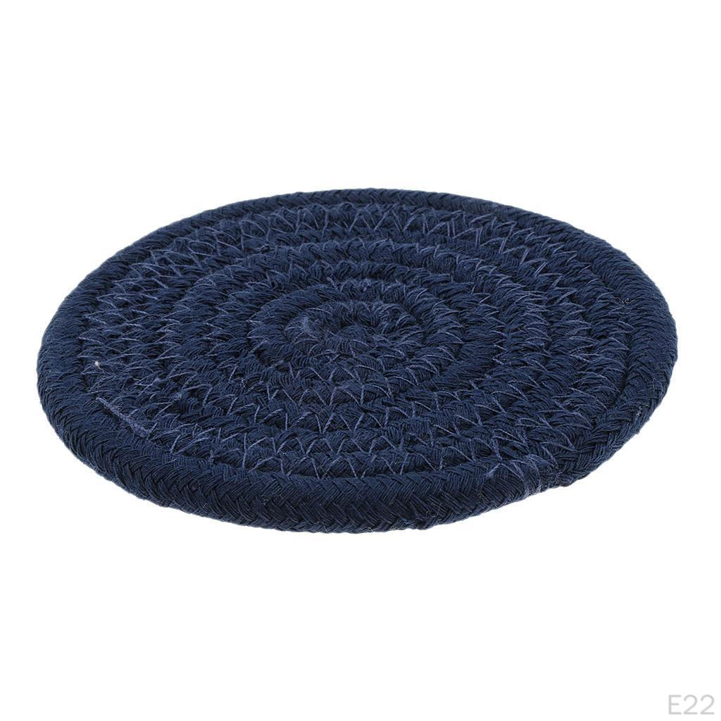 11cm 4.3 '' Table Mat Braided Cotton Round Rug Carpet Cut Kitchen Accessories