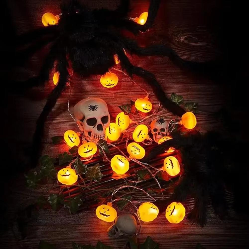 Halloween LED 10/20 LED 3D Pumpkin String Lights Battery Powered Decorative Fairy Lights for Happy Halloween Party Home Atmosphere Decoration