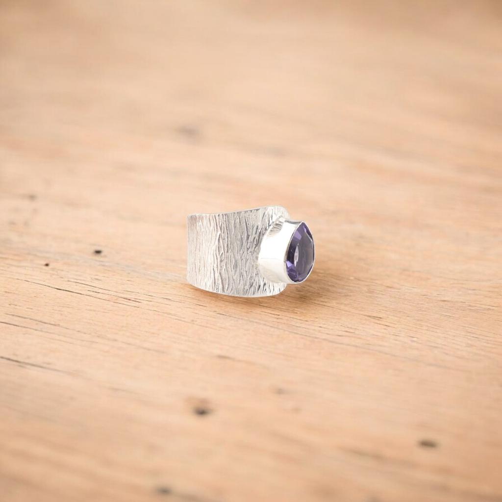 Iolite Gemstone 925 Sterling Silver Handmade Jewelry Fashionable Ring For Wife RR-63-7