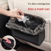 Car Passenger Seat Storage Pockets, Multipurpose Auto Organizer Hanging, Car Trash Bag Can, PU Leather Garbage Can