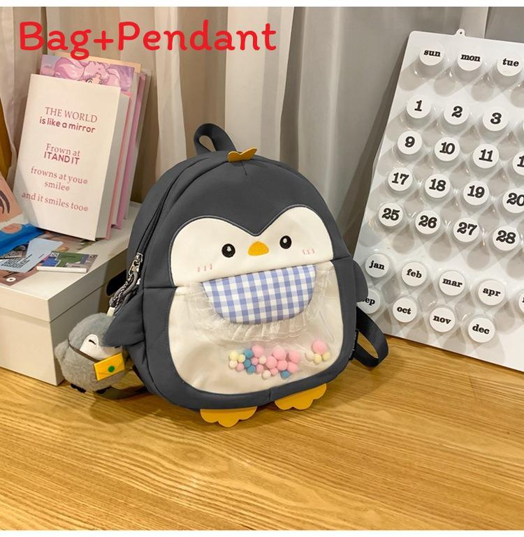 

Min Cartoon Girl Backpack With Breathable Nylon For Daily Use And Laptop Storage Dark Gray Small