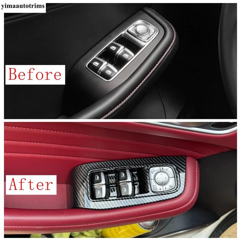 Car Inner Door Armrest Window Lift Button Control Panel Frame Cover Trim Accessories Interior For MG HS / HS Plug-in  - 2024