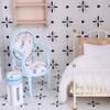 1/12 Scale Wooden Dollhouses Furniture Set Mini Wooden Table And Chair For Kids Floral Pattern